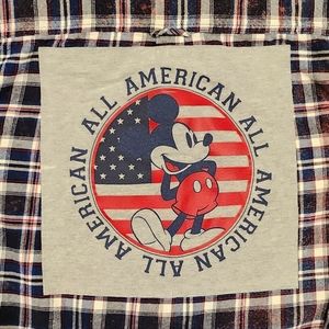 DISNEY MICKEY MOUSE UPCYCLED FLANNEL SHIRT